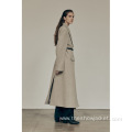 Custom Women Minimalism Pure Color Long Trench Coat